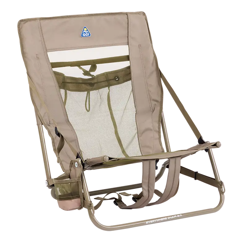 Reclining Beach Everywhere Chair 2 - Choice 656 - Multi-Position Outdoor Beach Chair with Pillow - Aged Fatigue