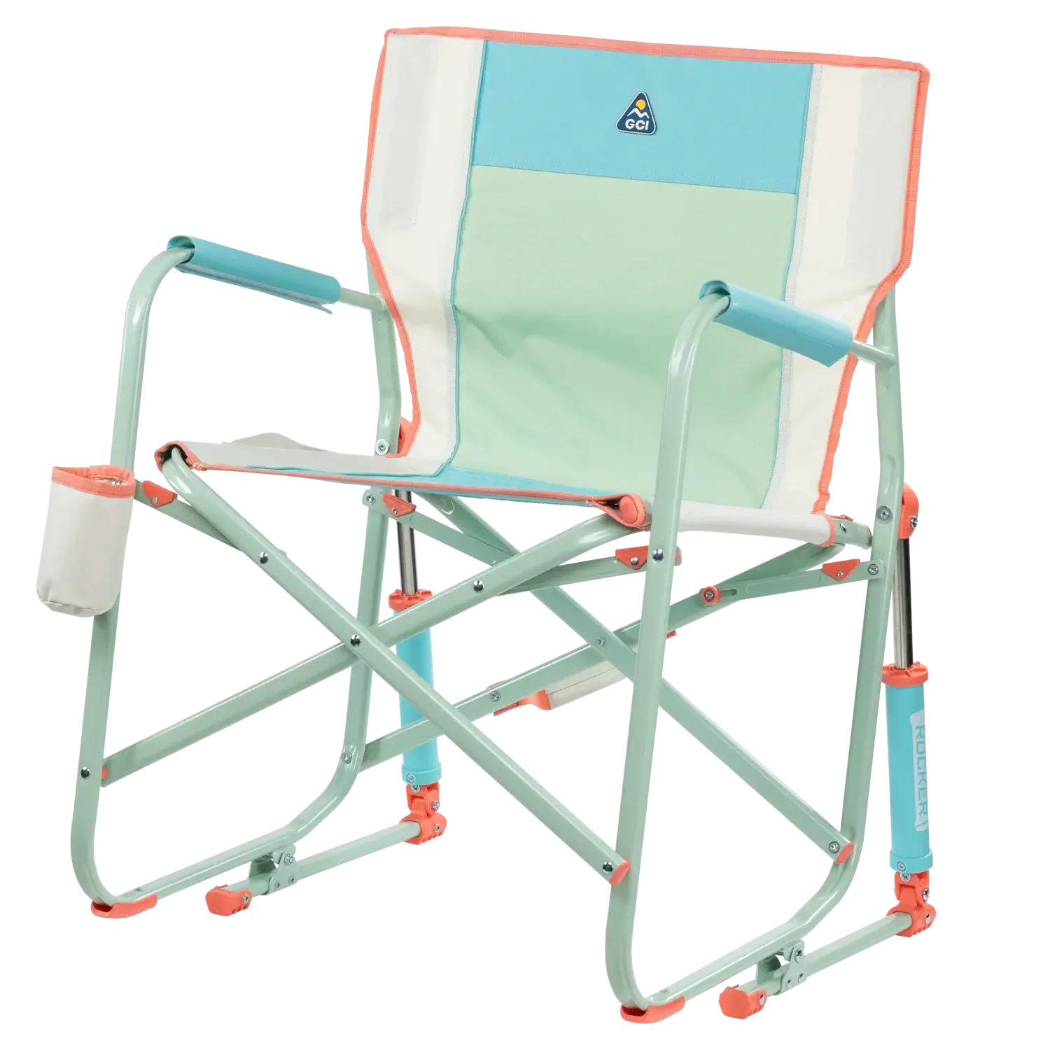 Luxury Camp Freestyle Rocker - Choice 711 - Heavy-Duty Kickback Rocker with Beverage Holder Detail
