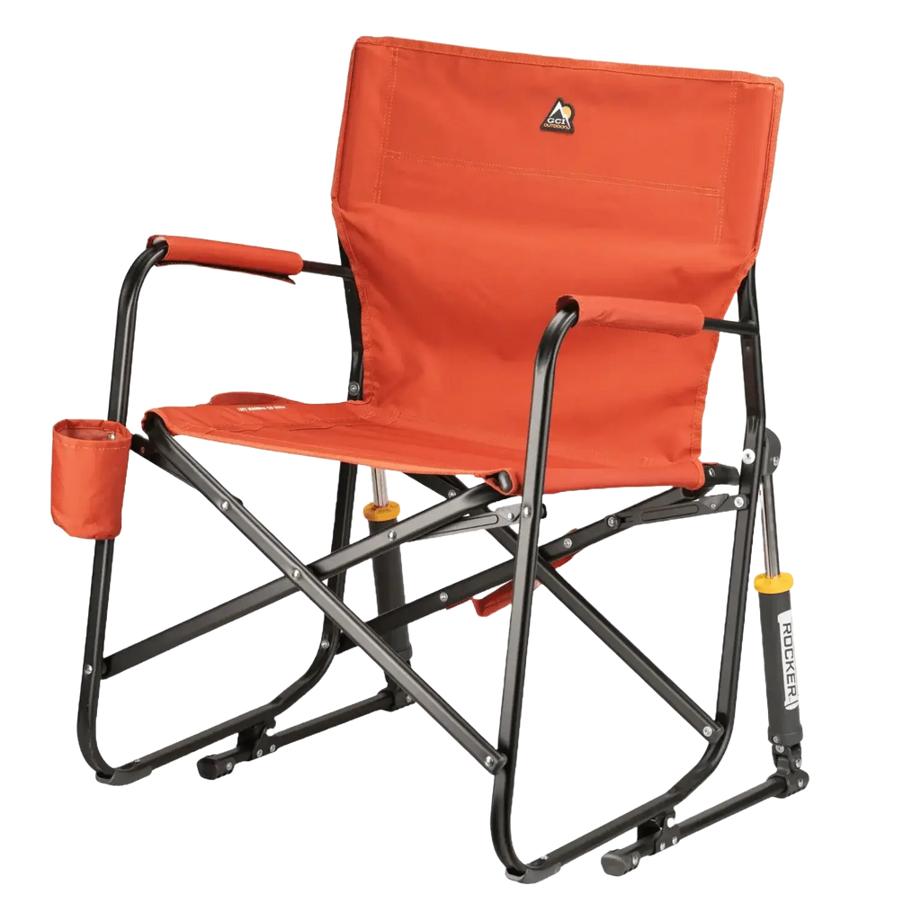 Patented Spring-Action Freestyle Rocker - Pumpkin Spice - Choice 373 - RoadTrip Rocker Smooth Motion Camp Chair Detail