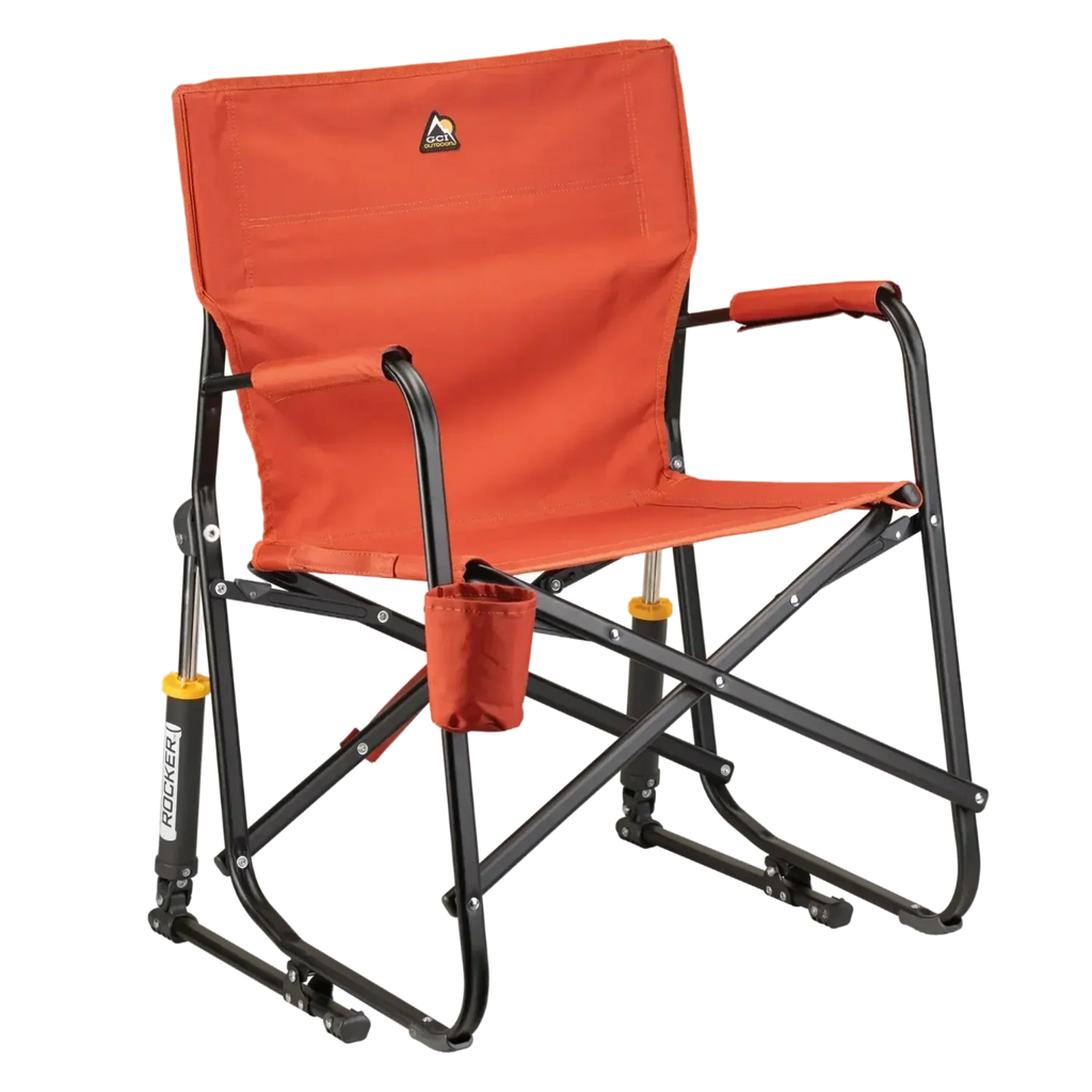 Patented Spring-Action Freestyle Rocker - Pumpkin Spice - Choice 373 - RoadTrip Rocker Smooth Motion Camp Chair - Pumpkin Spice