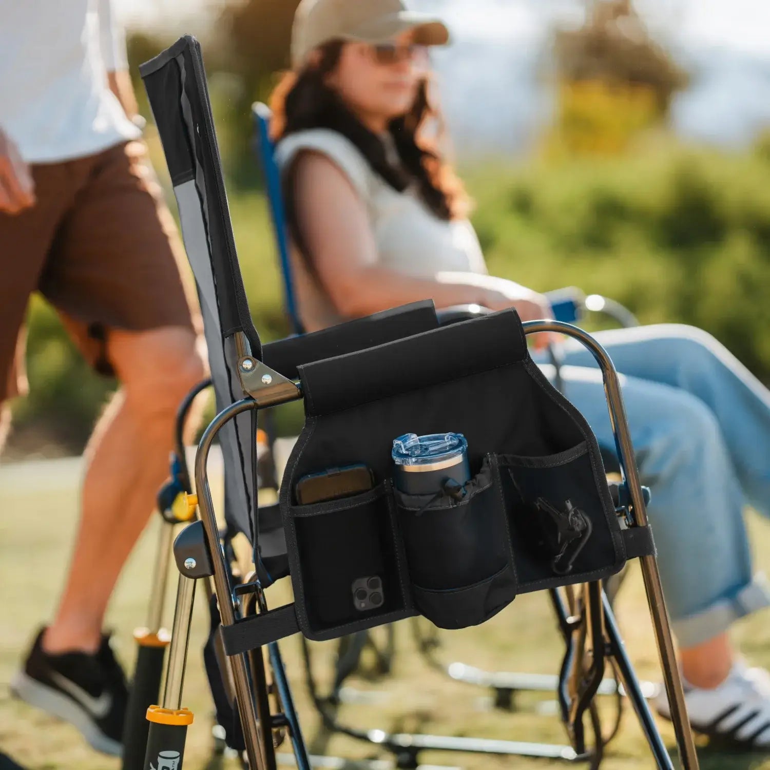Premium All-Weather Stowaway Rocker - Choice 794 - Patented Spring-Action Rocking Chair for Camping Detail