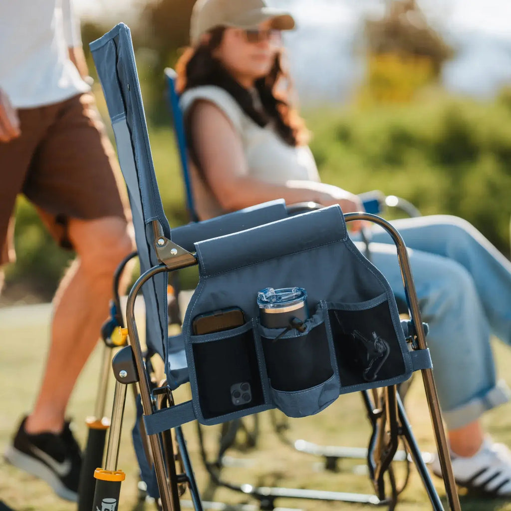 Premium All-Weather Stowaway Rocker - Choice 794 - Patented Spring-Action Rocking Chair for Camping Detail