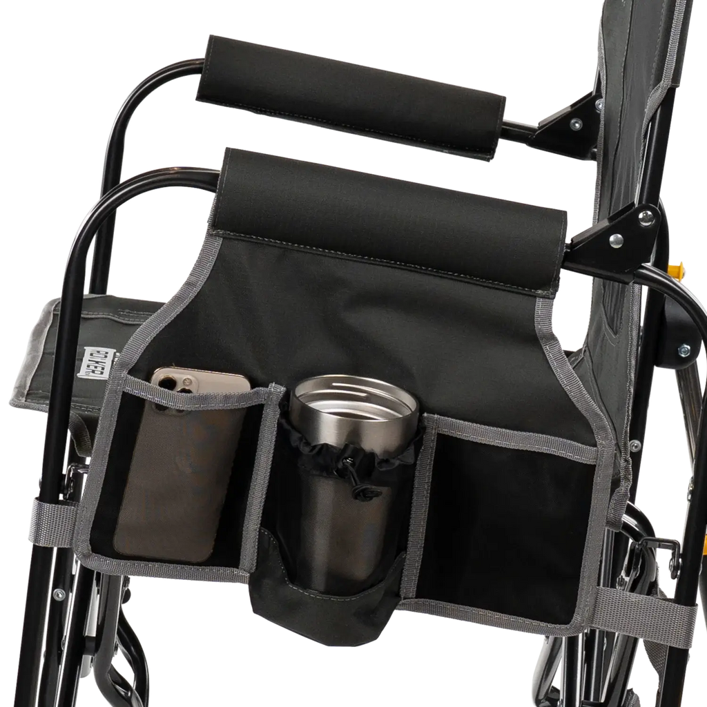 Luxury Camp Stowaway Rocker with Side Table - Choice 253 - Patented Spring-Action Rocking Chair for Camping Detail