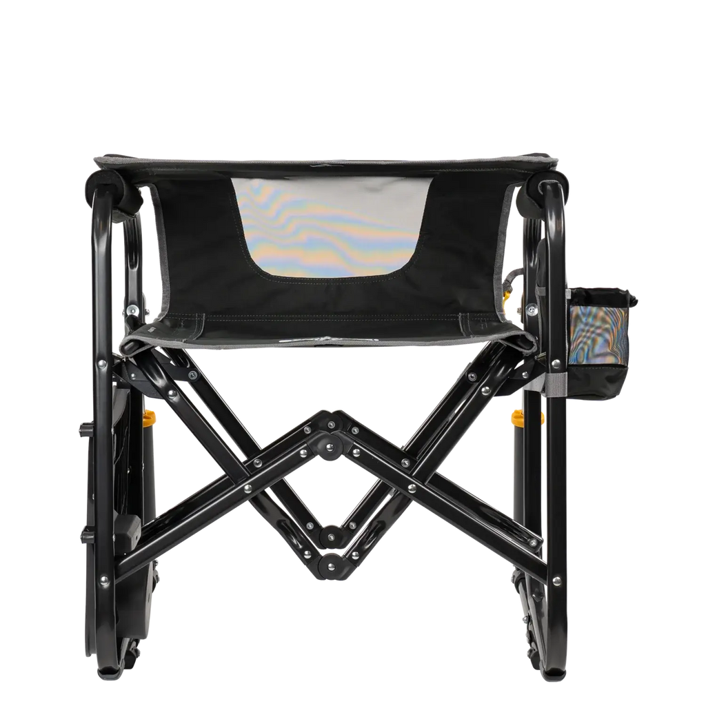 Luxury Camp Stowaway Rocker with Side Table - Choice 253 - Patented Spring-Action Rocking Chair for Camping Detail